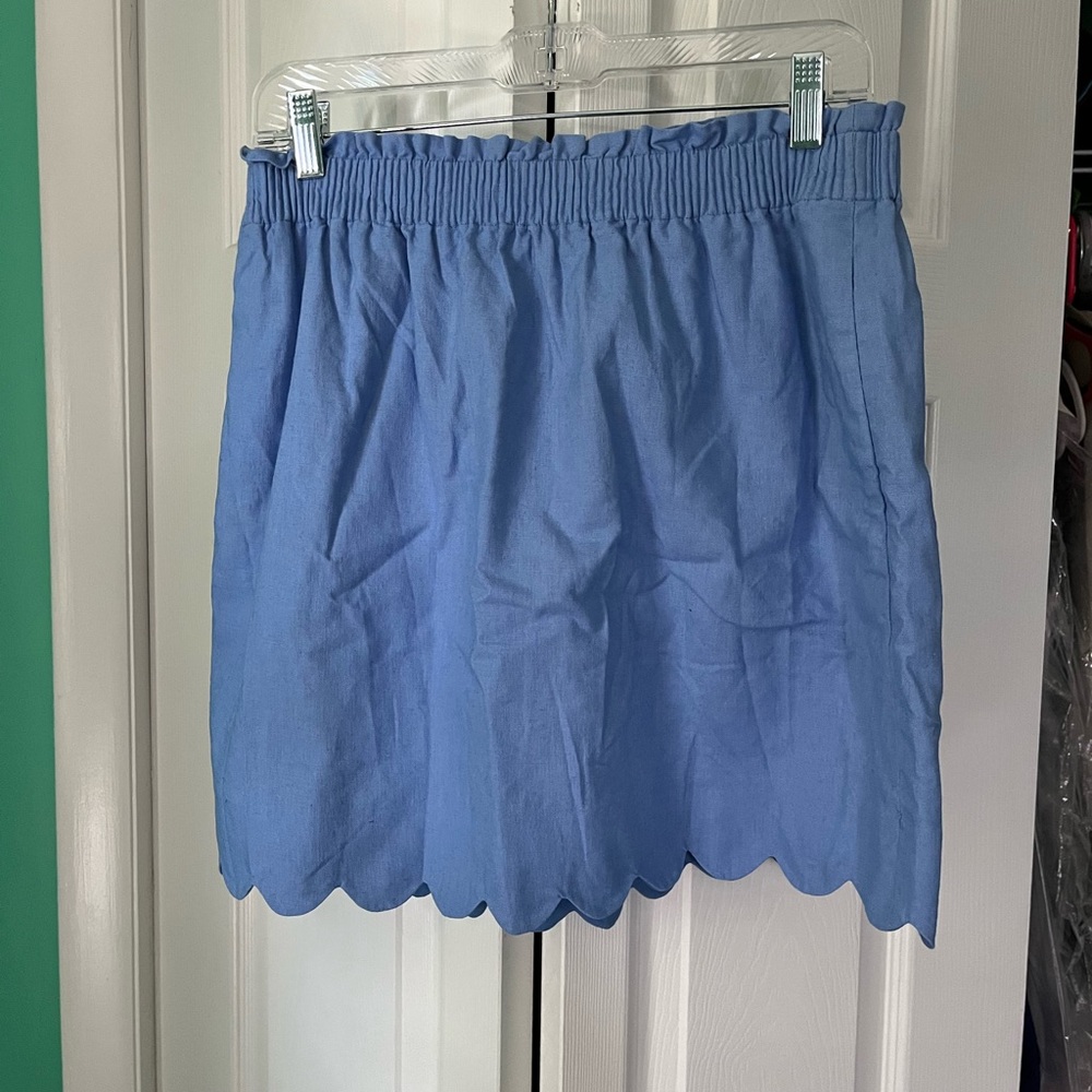 J.Crew Factory Scalloped Linen Skirt